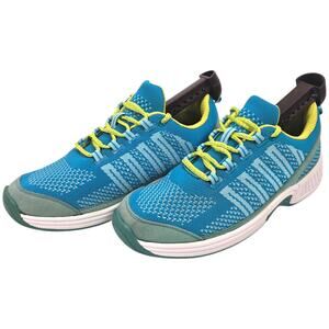 Orthofeet Womens Size 8.5 2E X Wide Sneakers Biofit Walking Shoes Teal Yellow